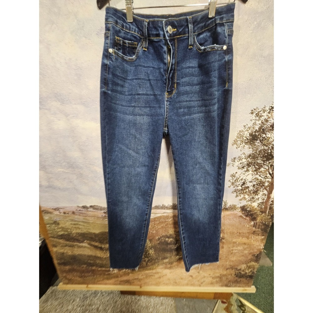 Judy Blue Slim Straight Womens Sz 9/25 Medium Wash Stretch Denim Low Rise Jeans